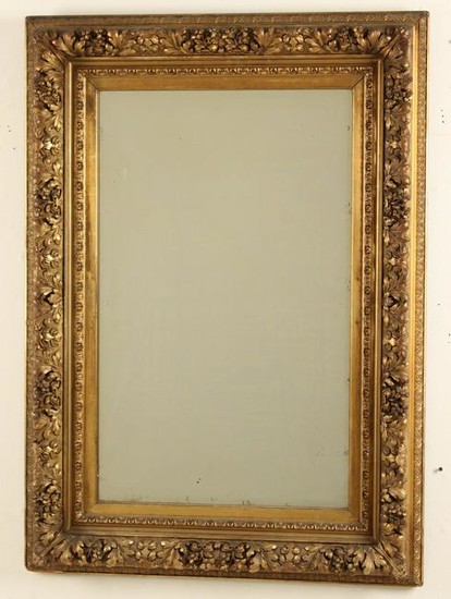 Antique carved giltwood gesso frame, now mirror
