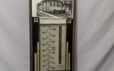 Art Deco 1930's Advertising Thermometer Barometer EC Th