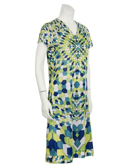 Artemis Green Geometric Print Day Dress