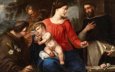 Artista veneto, XVII secolo () Sacra Famiglia con Sant'Antonio abate e San...