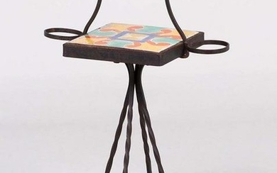 Arts & Crafts - Spanish Revival Iron & Tile Top Table