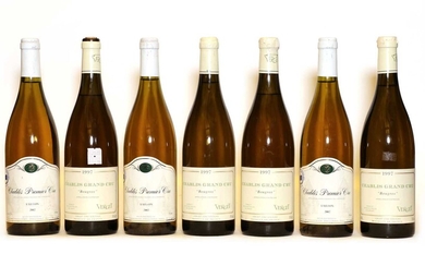 Assorted Chablis: Domaine Besson, 2002, three bottles and Bougros, Verget, 1997, four bottles