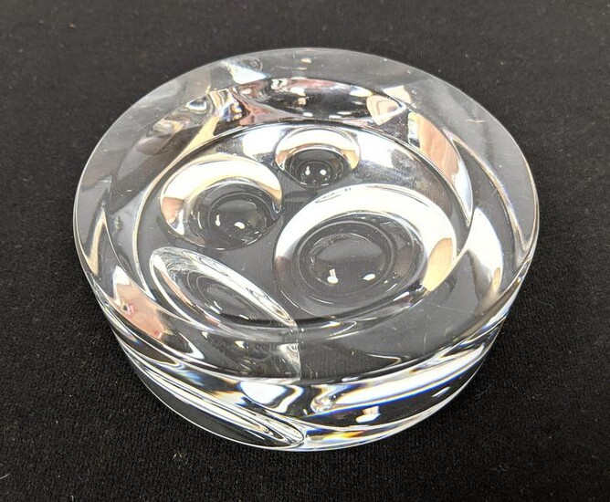 BACCARAT France Crystal op Art Dish. Sarpaneva Style.