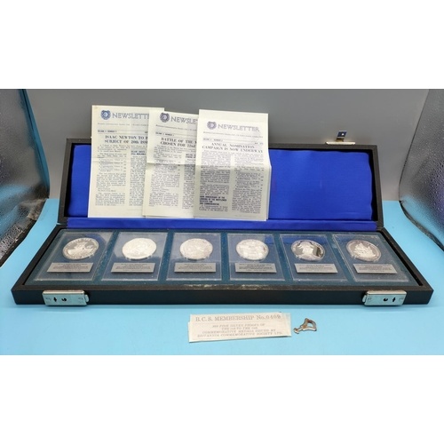 B.C.S. Box Set of 6 Fine Silver .999 Proofs Issue 19-24 with...