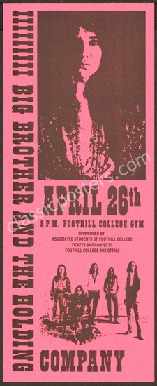 Beautiful Janis Joplin Foothills College Handbill