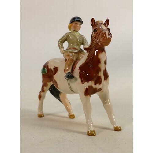 Beswick girl on skewbald pony 1499