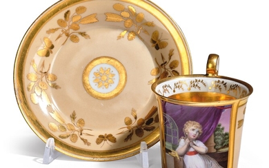 A Pictorial Cup with a Saucer, Vienna, Imperial Manufactory