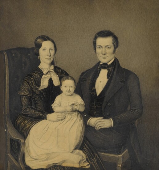 Black and White Family Portrait, American School