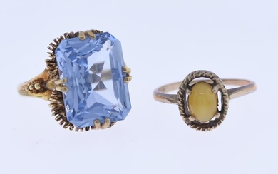 Blue Topaz Ring, and 10K Ring