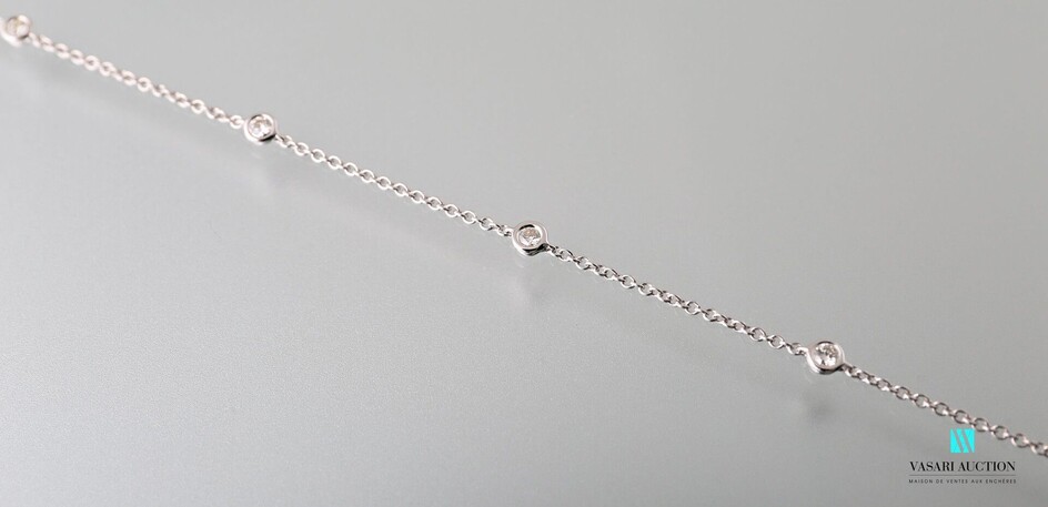 Bracelet chaînette en or blanc 750 millièmes... - Lot 144 - Vasari Auction