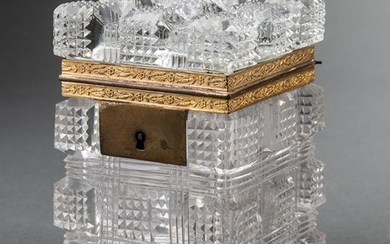 Brass-Mounted Baccarat Crystal Box
