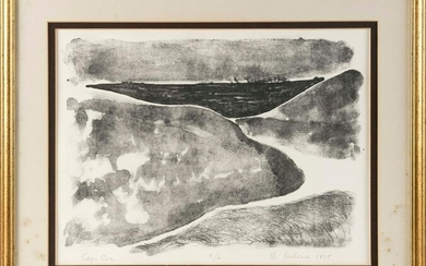 CAPE COD MONOTYPE Dated 1975 On paper, 12" x 15.5" sight. Framed 17" x 21".