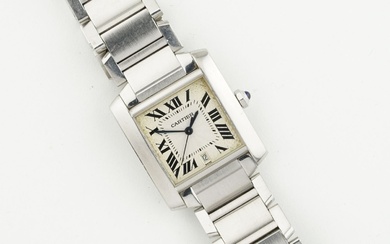 CARTIER TANK FRANCAISE REF. 2302, square off white dial...