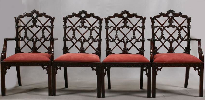 CHINESE CHIPPENDALE STYLE MAHOGANY CHAIRS