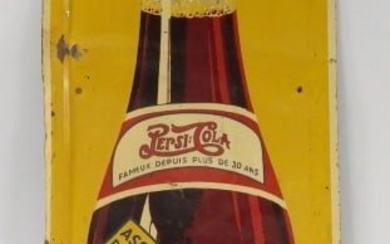 Canadian French Pepsi Cola Tin Advertising Sign