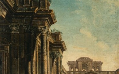 Capriccio with a Roman baths