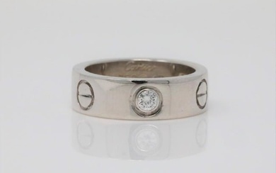 Cartier 0.30Ctw Diamond 18K 3-Diamond Love Ring