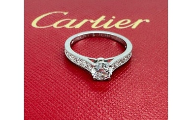 Cartier 1895 Round Diamond 0.88 tcw Engagement Ring in Platinum