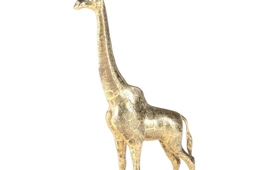 Cast Brass Giraffe, Late 20th Century