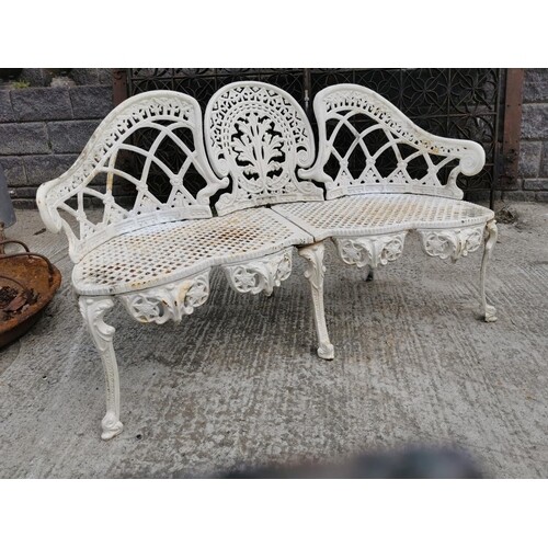 Cast iron three seater garden bench in the Coalbrookedale st...