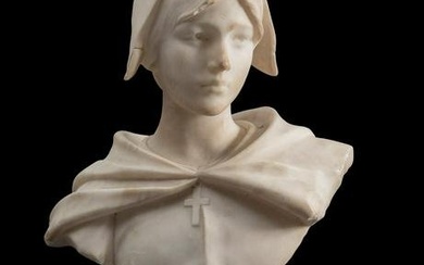 Central European school, early 20th century. Female bust. In marble. It presents some damages and a