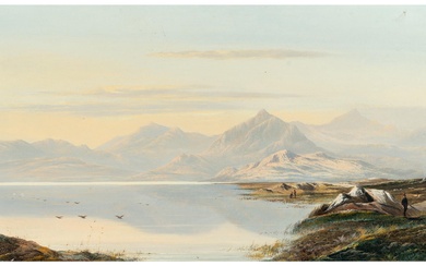 Charles Leslie (1835 – tätig in Großbritannien – 1890) – Gebirgssee in den schottischen Highlands (Loch Garry, Perthshire)