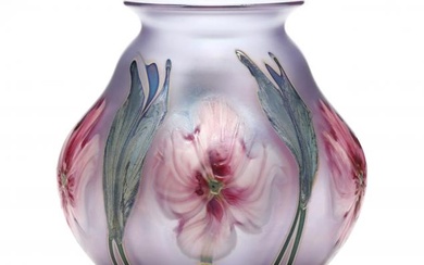 Charles Lotton, Multi Flora Art Glass Vase