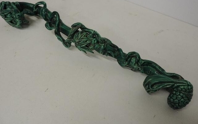 Chinese 19" Green Glazed Terracotta "Ruyi" Scepter Signed with...