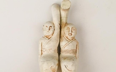 Chinese Archaic Jade 'Dancing Lady' Statue Pair