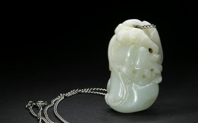 Chinese Jade Hulu Gourd Pendant, 19th Century