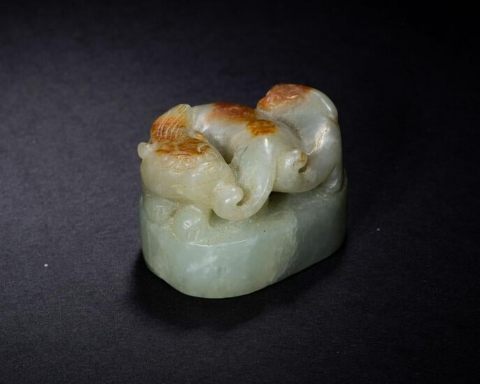 Chinese Jade Seal with Lion, 17-18th Century
