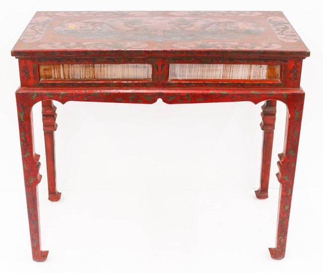 Chinese Lacquered Dragon Altar Table