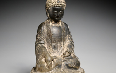 Chinese Ming style seated bronze Buddha