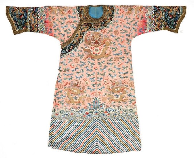 Chinese Qing Silk Court Robe with Dragons