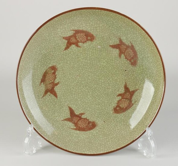 Chinese celadon plate Ã˜ 25 cm.