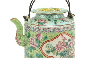 Chinese porcelain Peranakan Straits type teapot hand painted...