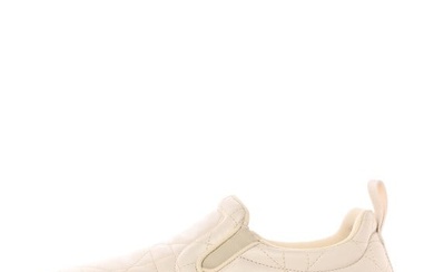 Christian Dior Cannage Quilted Solar Slip On Sneakers 38 Off White