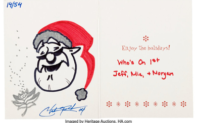 Christopher Rush Christmas Card Illustration Original Art (2004). Happy...
