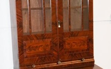 Classical Figured Mahogany Secretary Bookcase