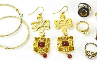 Collection of Gilt Metal & Gold Wash Jewelry