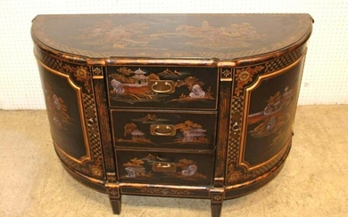 Contemporary Asian decorated 3 drawer 2 door commode
