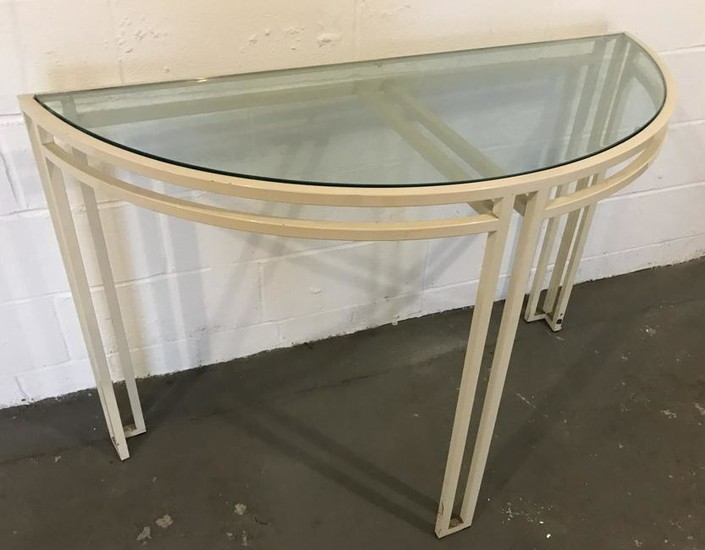Contemporary Modern Wrought Iron & Glass Console