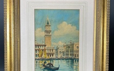 Countess Agness Mio da Minotto - 'Grand Canal - Venice'. Original watercolour of the famous canal. Signed lower right A Minotto. Frame size 53cm x 39cm, image size 30cm x 18cm.