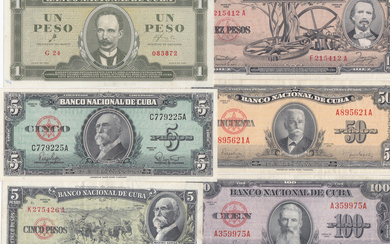 Cuba 1-100 Pesos 1958-61 (6)
