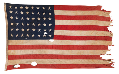 D-DAY: A 48-STAR AMERICAN FLAG FROM THE 237TH ENGINEER BATTALION.