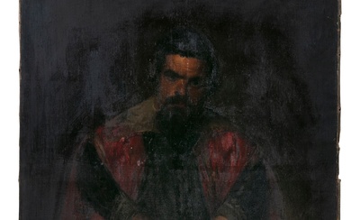 D'APRÈS DIEGO VELAZQUEZ, 19e SIÈCLE Portrait du nain de la cour "Sebastian de Morra" Huile...