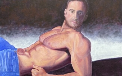 DAVE CORBITT (20th c, American) Shirtless Male Portrait
