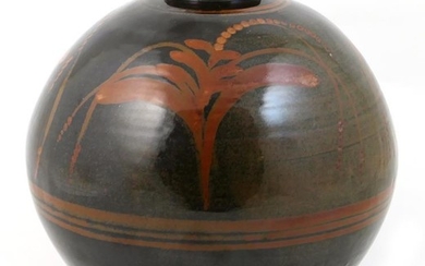 David Leach (1911-2005), large stoneware globular jar, decorated throughout...
