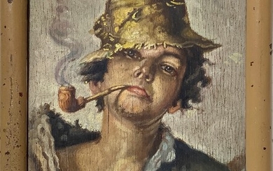 De Luise, Enrico (Napoli 1840-Napoli 1915) - Giovane fumatore di pipa