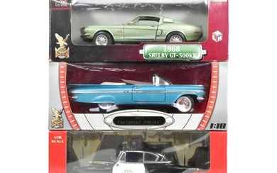 Diecast - a collection of x3 boxed 1/18 scale diecast model ...